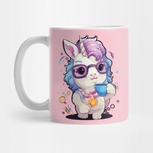 Beautiful fat unicorn drinking coffee Mug